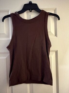 C&C California Brown Ribbed Tank Top